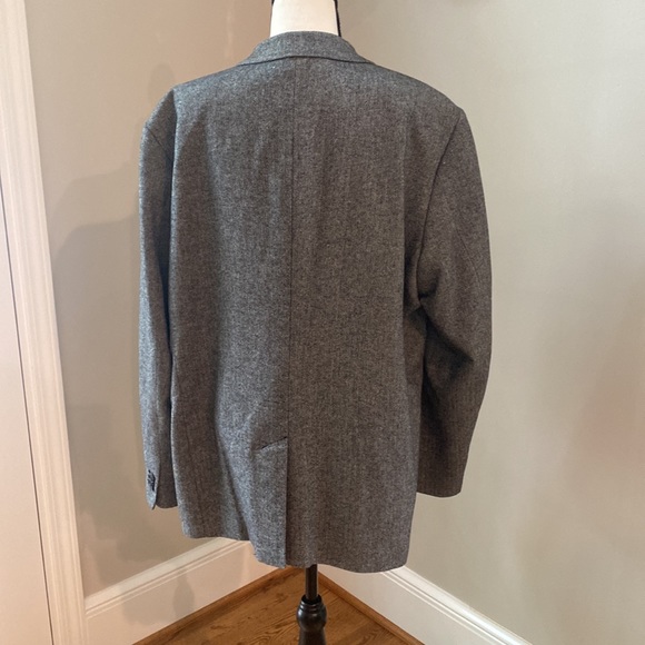 Mens XL herringbone black gray XL blazer sport coat dinner jacket - Picture 6 of 11
